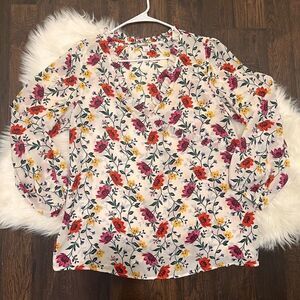 Old Navy Floral Faux Wrap Blouse